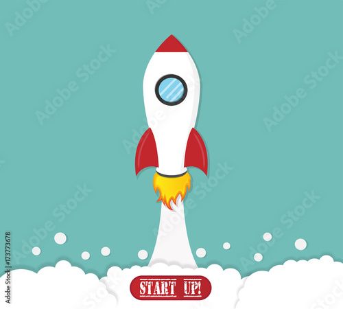 rocket launch start up business concept