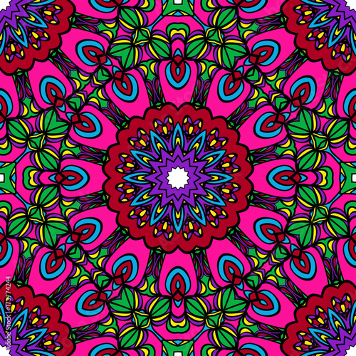 holiday floral seamless mandala pattern. vector illustration