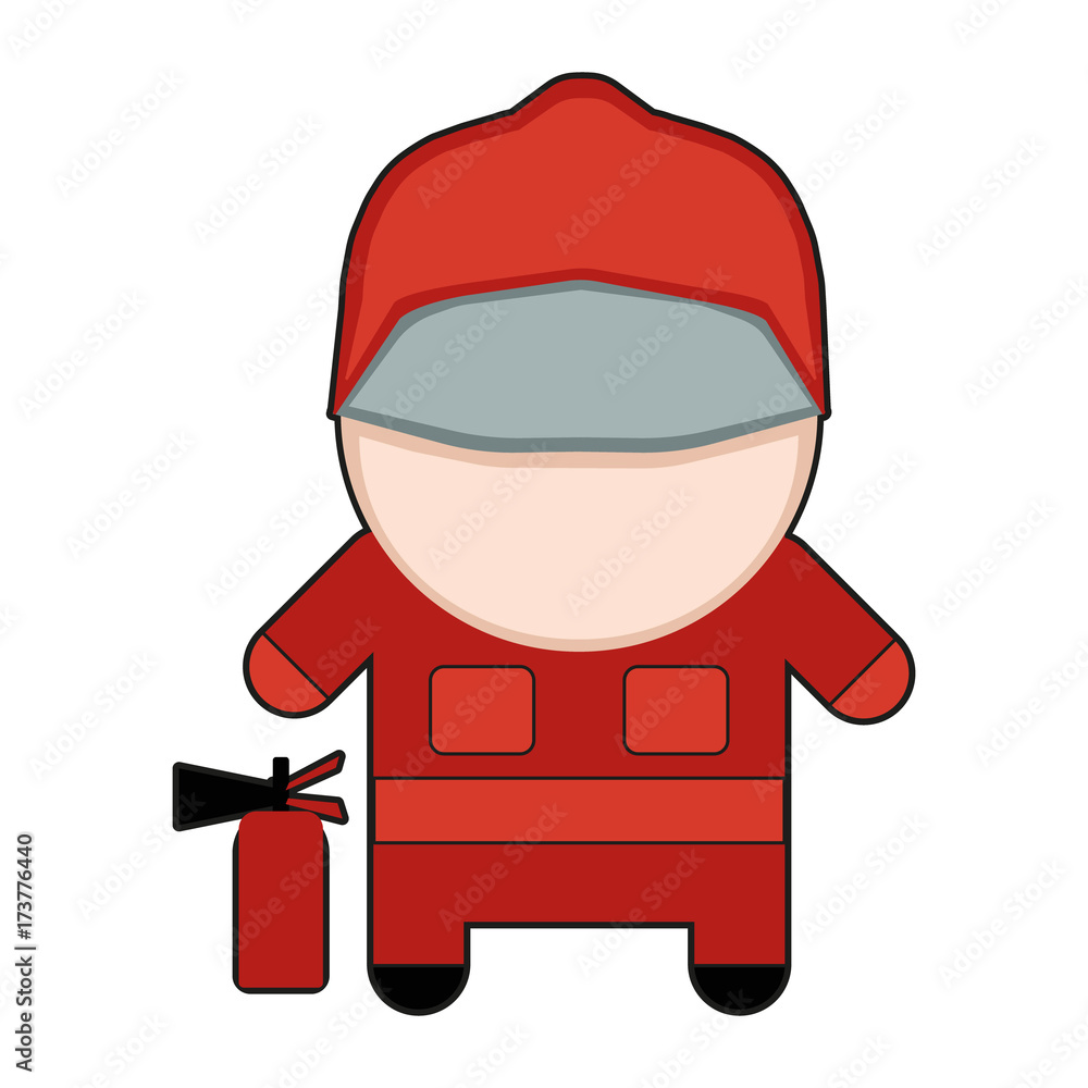 Profession character fireman. Vector illustration EPS10. Profession character fireman. Vector illustration EPS10.