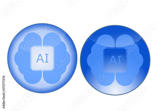 Knop of icoon voor kunstmatige intelligentie - AI