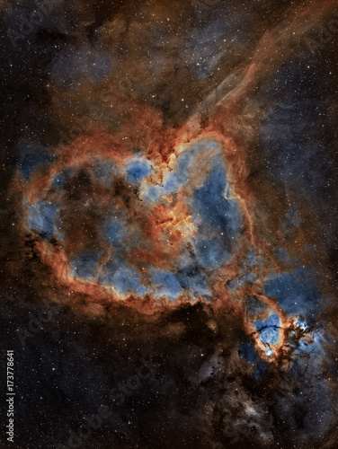 A creative composition of space IC1805 the Heart nebula photo