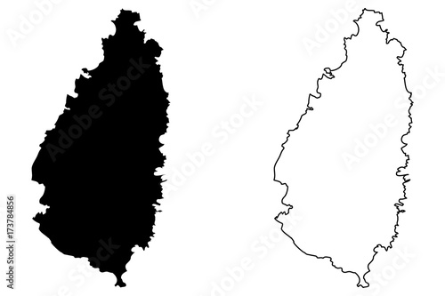 Saint Lucia island map vector illustration, scribble sketch Saint Lucia 