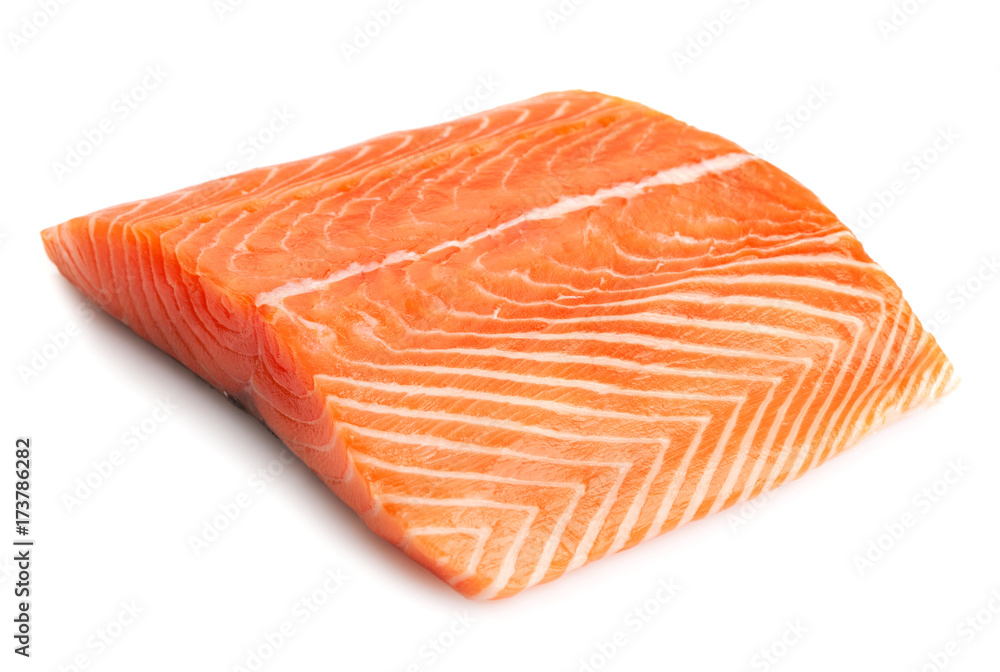 salmon steak isolated on white background salmon steak isolated on white background