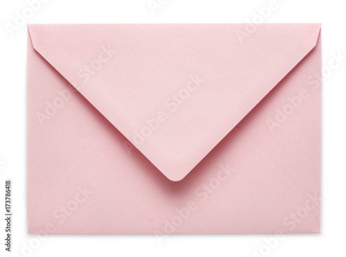 pink envelope isolated on white background