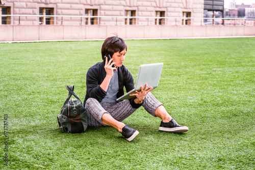 Young Japanese Man traveling, working in New York