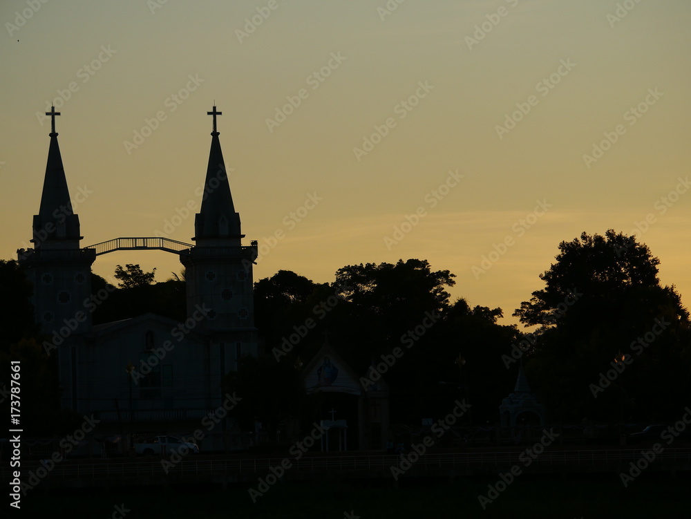Church and Sunset