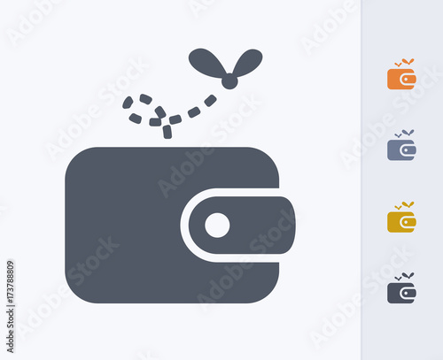 Wallet & Moth - Carbon Icons. A professional, pixel-perfect icon designed on a 32 x 32 pixel grid and redesigned on a 16 x 16 pixel grid for very small sizes.