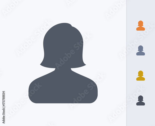 Woman Silhouette Avatar - Carbon Icons. A professional, pixel-perfect icon designed on a 32 x 32 pixel grid and redesigned on a 16 x 16 pixel grid for very small sizes.
