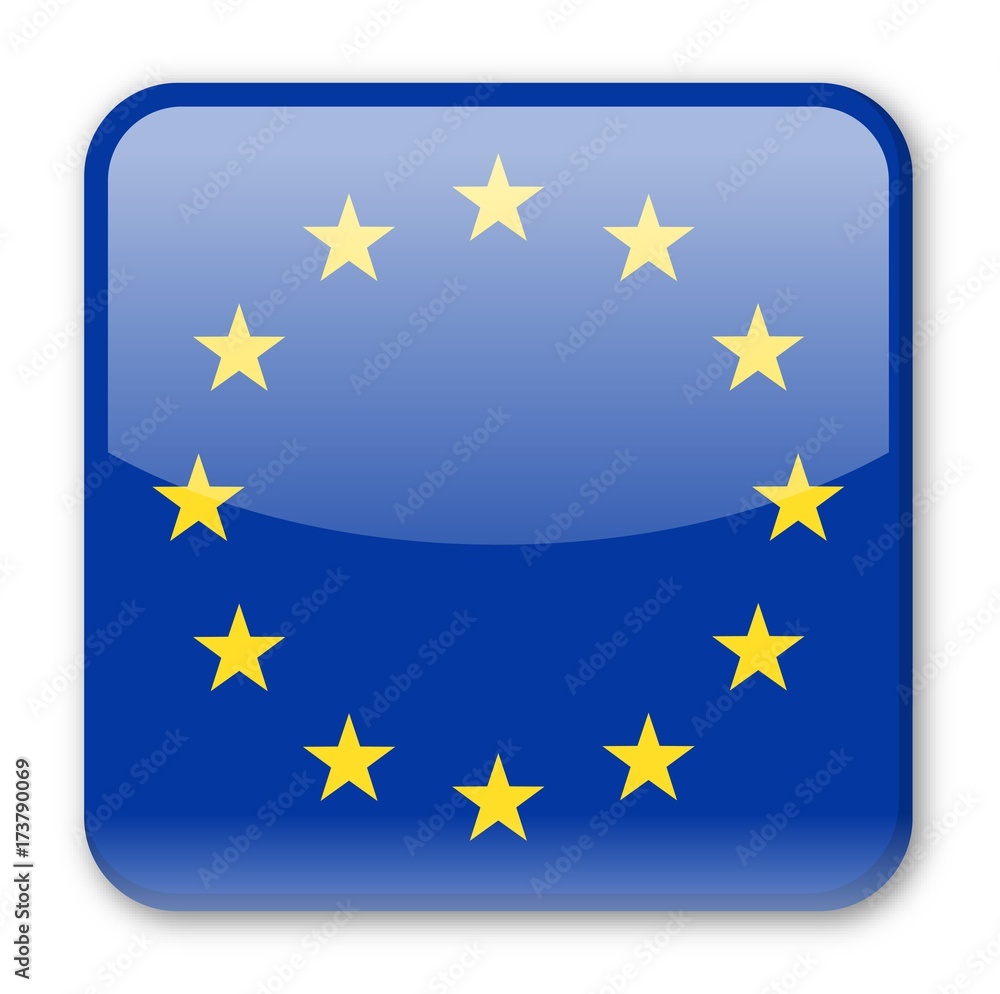 European Union Flag Vector Square Icon European Union Flag Vector Square Icon