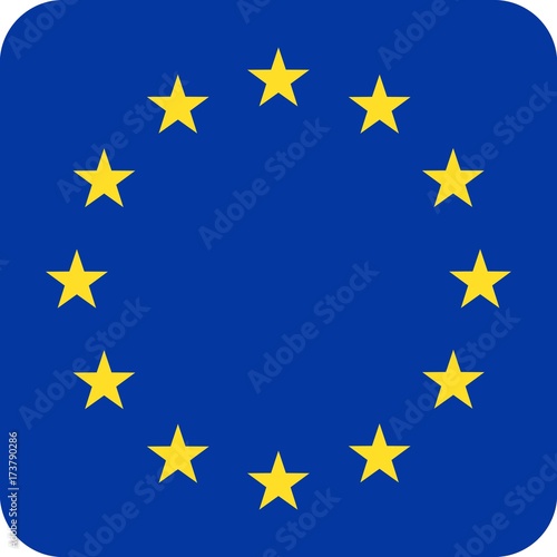European Union Flag Vector Square Flat Icon