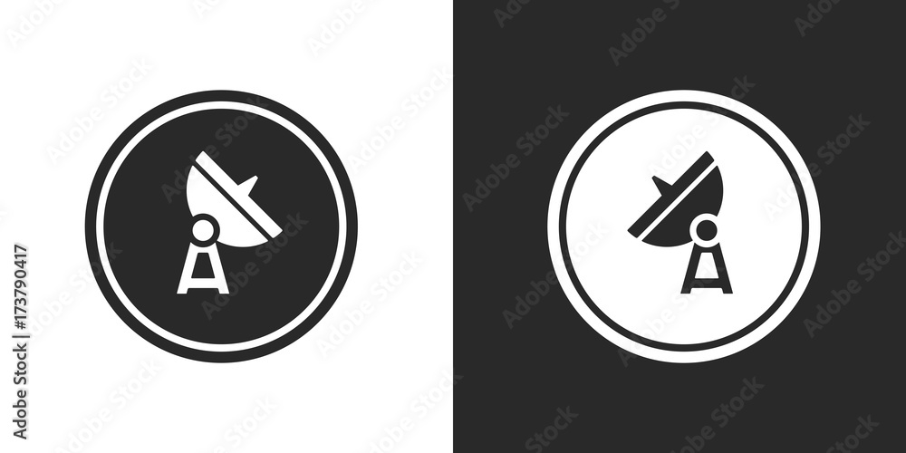 Vector satellite icon silhouette Vector satellite icon silhouette