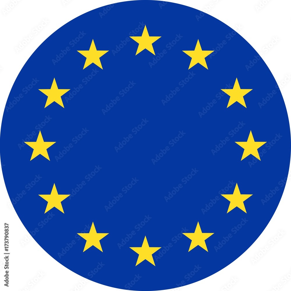European Union Flag Vector Round Flat Icon European Union Flag Vector Round Flat Icon