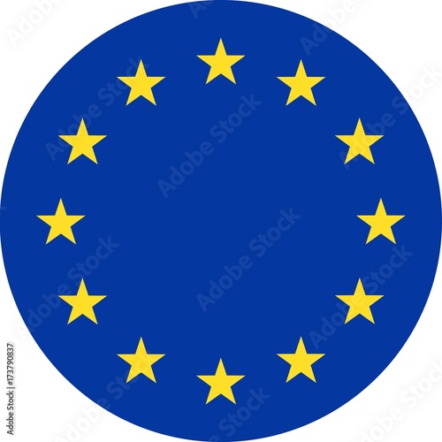 European Union Flag Vector Round Flat Icon