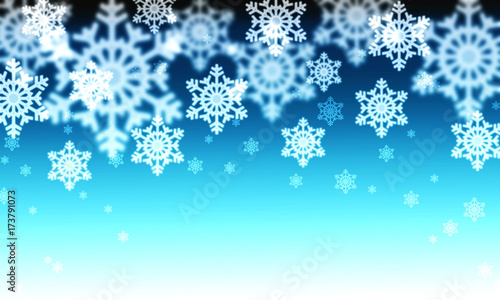 Background with snowflakes bokeh effect