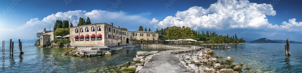 Fototapeta premium Beautiful Punta San Vigilio at lake Garda in Italy