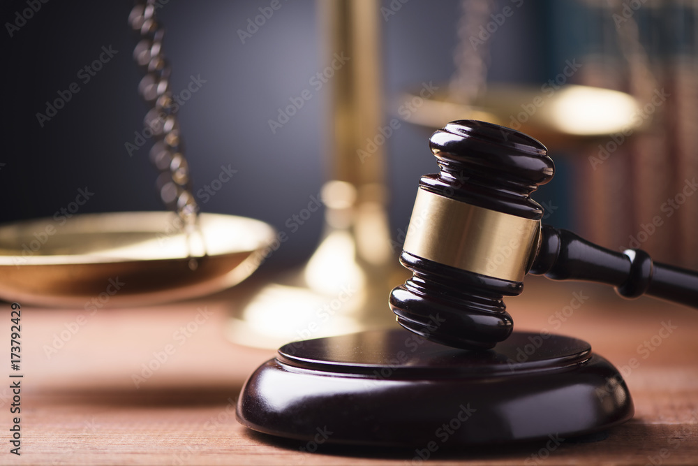 Law scales and wooden gavel Law scales and wooden gavel