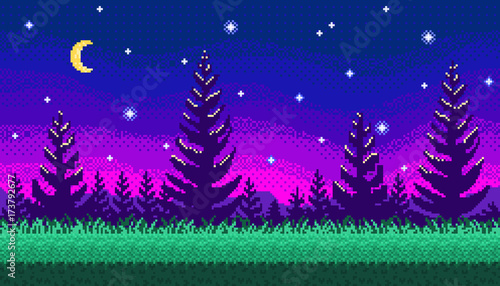 Pixel art seamless background.