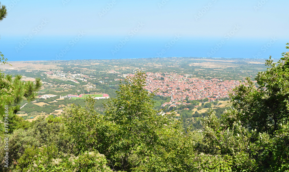 Cityscape Litochoro, Greece.