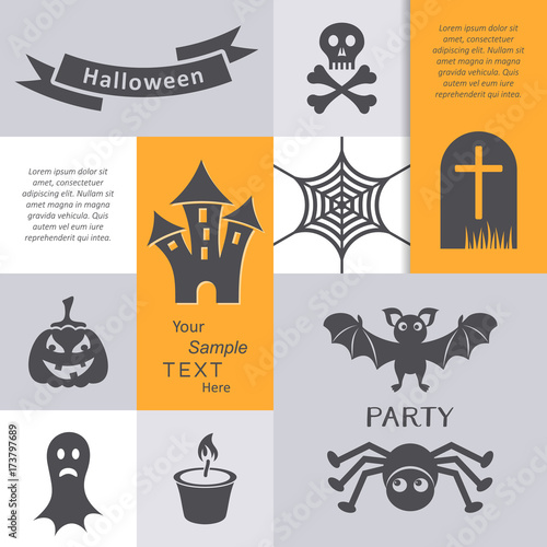 Vector halloween party invitation card