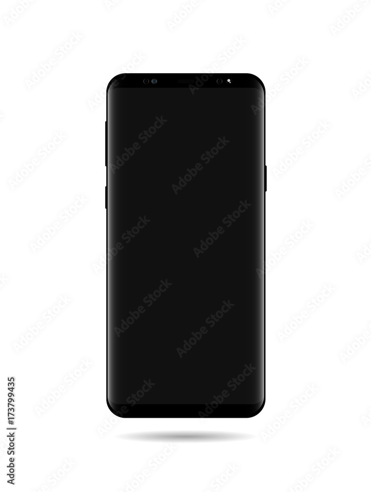 Smart phone mock up vector with screen black Smart phone mock up vector with screen black