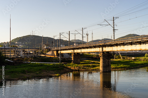 Railway bridge over the river