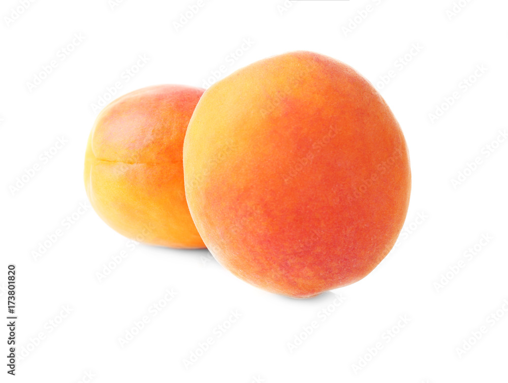 Fresh apricots on white background Fresh apricots on white background