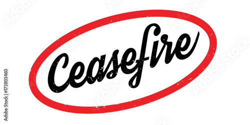Ceasefire rubber stamp. Grunge design with dust scratches. Effects can be easily removed for a clean, crisp look. Color is easily changed.