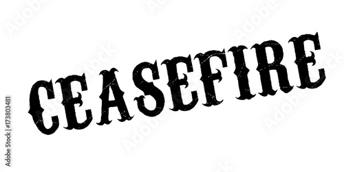 Ceasefire rubber stamp. Grunge design with dust scratches. Effects can be easily removed for a clean, crisp look. Color is easily changed.