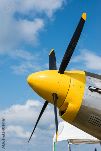 Plane nose showing propellers very cloroful photo