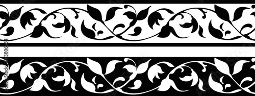 black and white floral vector pattern