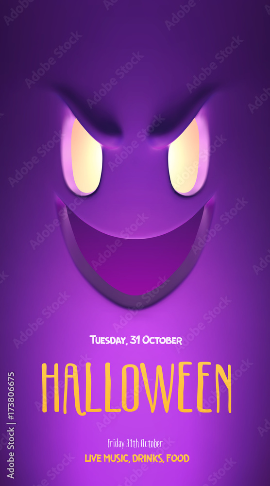 Halloween Party Design template, with scary monster and place for text