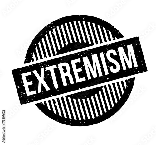 Extremism rubber stamp. Grunge design with dust scratches. Effects can be easily removed for a clean, crisp look. Color is easily changed.