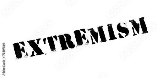 Extremism rubber stamp. Grunge design with dust scratches. Effects can be easily removed for a clean, crisp look. Color is easily changed.