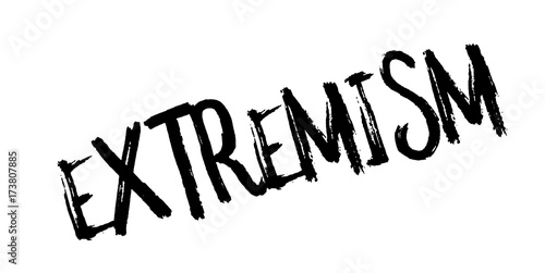 Extremism rubber stamp. Grunge design with dust scratches. Effects can be easily removed for a clean, crisp look. Color is easily changed.