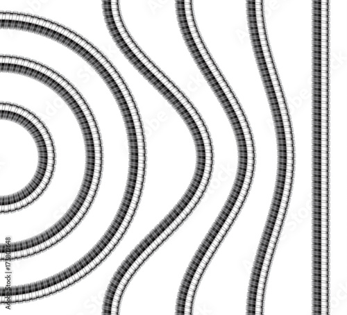 Vector set of repeatable shower hose segments.