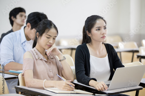 Asian People study together in classroom. People with Education concept. © Bavorndej
