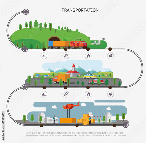Time line with transport