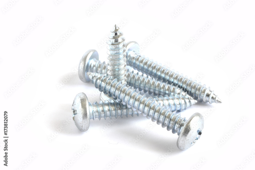 Screws on white Screws on white