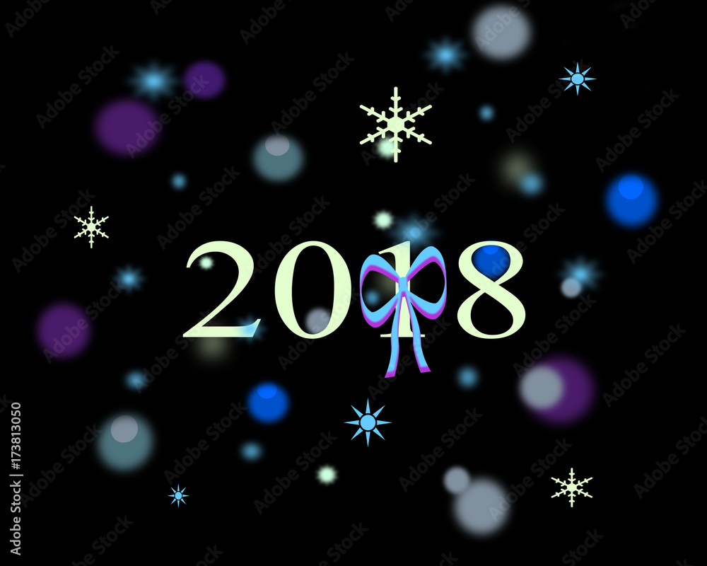 2018,nouvel an festif,date sur fond bokeh 2018,nouvel an festif,date sur fond bokeh
