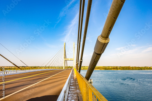 Photography Cable-stayed bridge over Parana river, Brazil