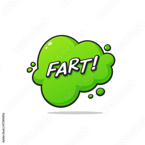 Green cloud with word fart text vector illustration