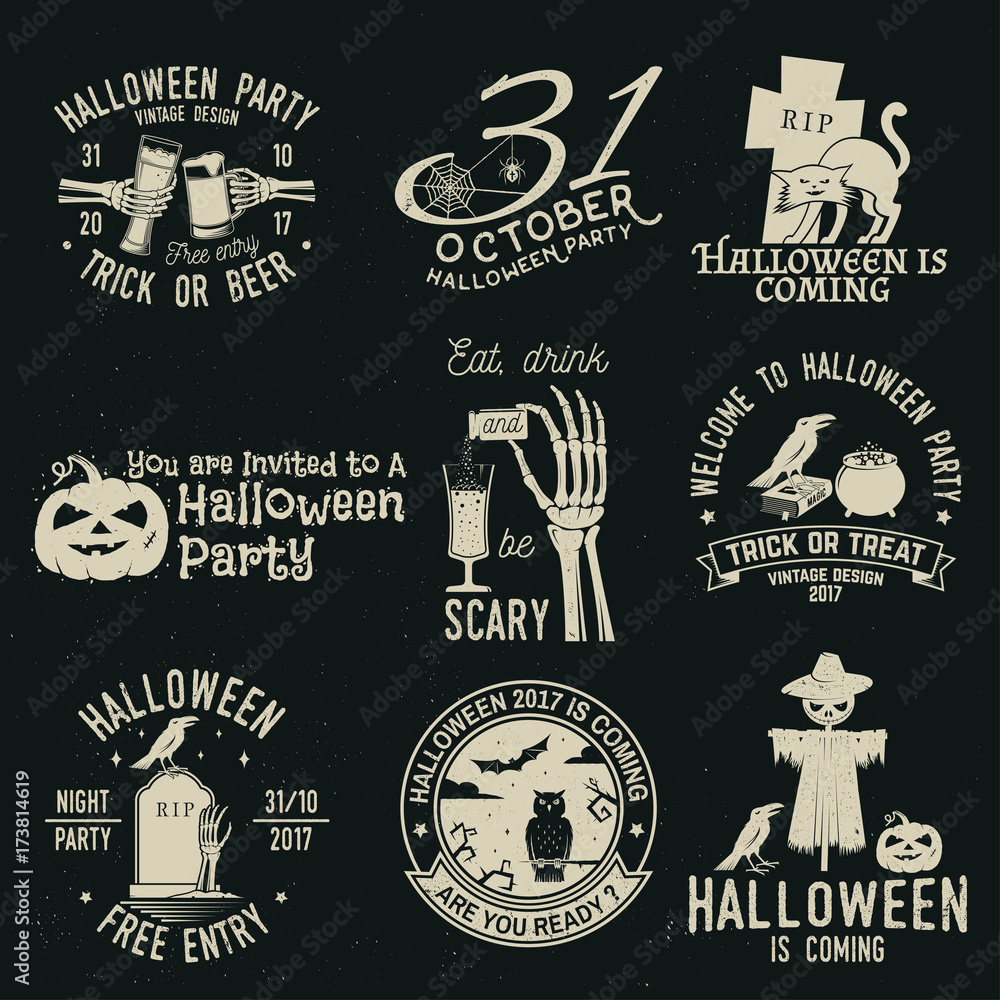 Fototapeta premium Set of Halloween celebration collection.