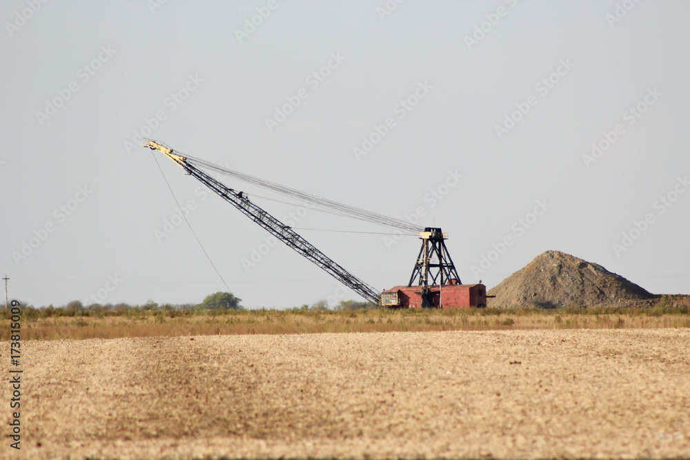 Construction Crane Over Empty Field Construction Crane Over Empty Field