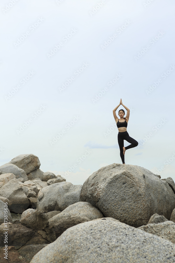 Asian girl doing Yoga