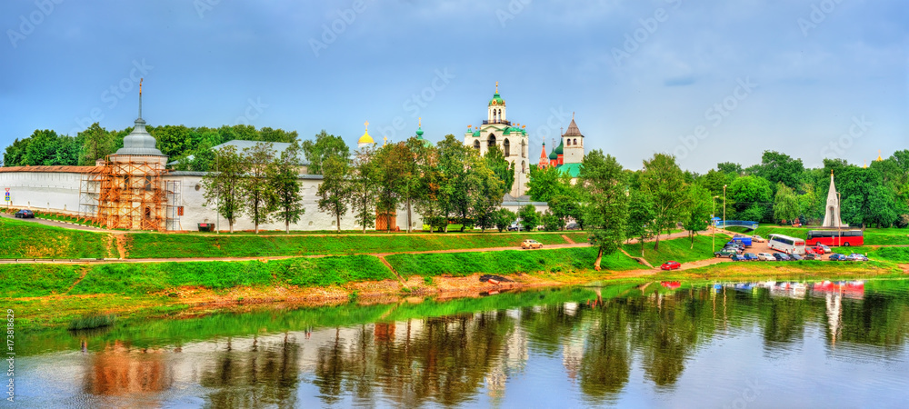 View of the Transfiguration Monastery with the Kotorosl River in Yaroslavl, Russia View of the Transfiguration Monastery with the Kotorosl River in Yaroslavl, Russia