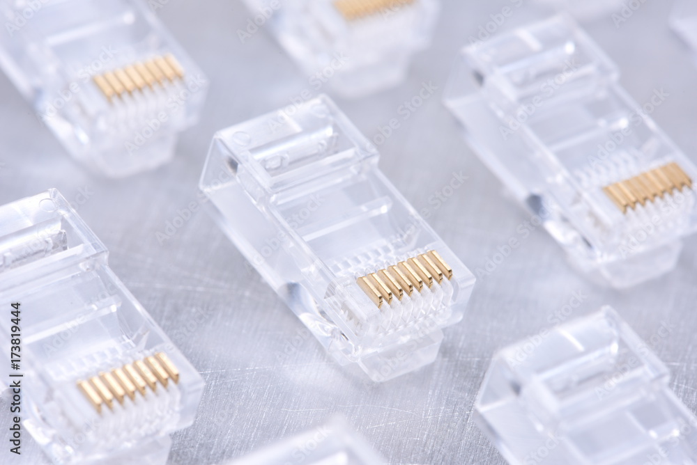Group of rj45 plugs for network cables Group of rj45 plugs for network cables