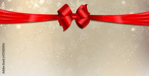 Christmas Background with red bow
