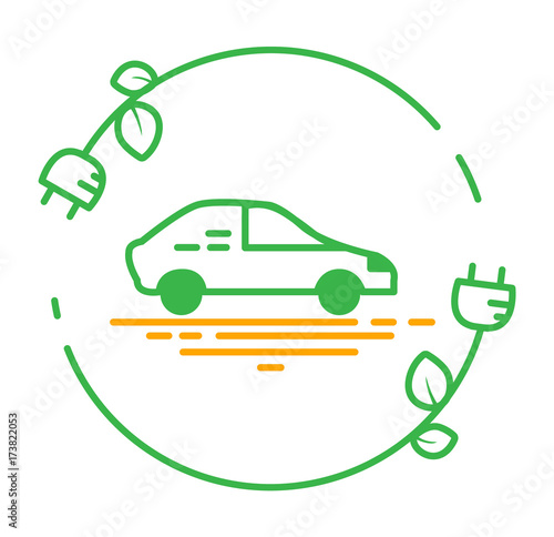 electric car plug in hybrid sign