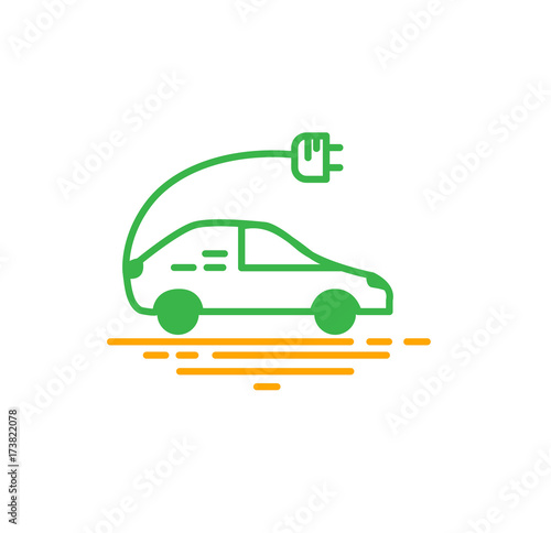 electric car plug in hybrid sign © makikazama1