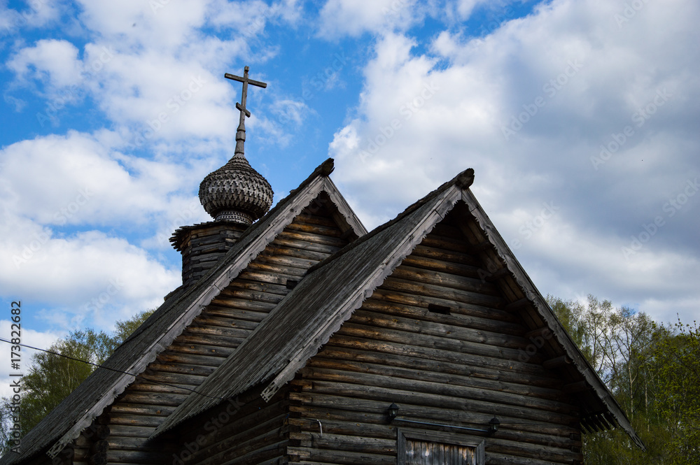 Wood house with cross